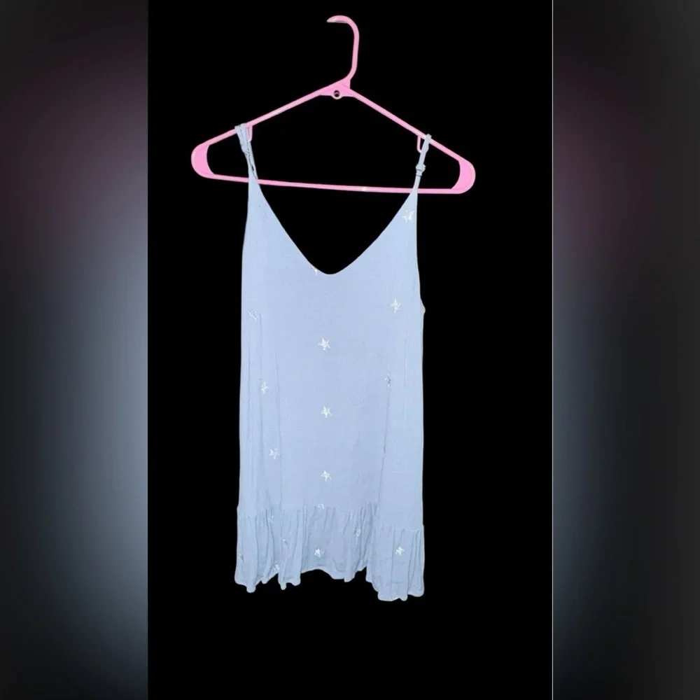 Storia Blue Shine Bright Swing Dress Embroidered Stars - Picture 2 of 6